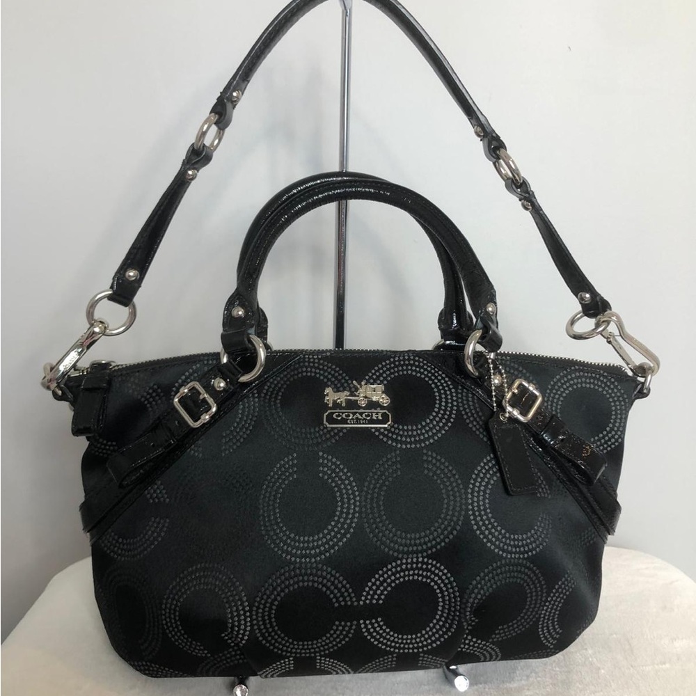 Coach Black Monogram Pattern Shoulder Bag